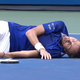US Open champion Daniil Medvedev performs a FIFA celebration after winning